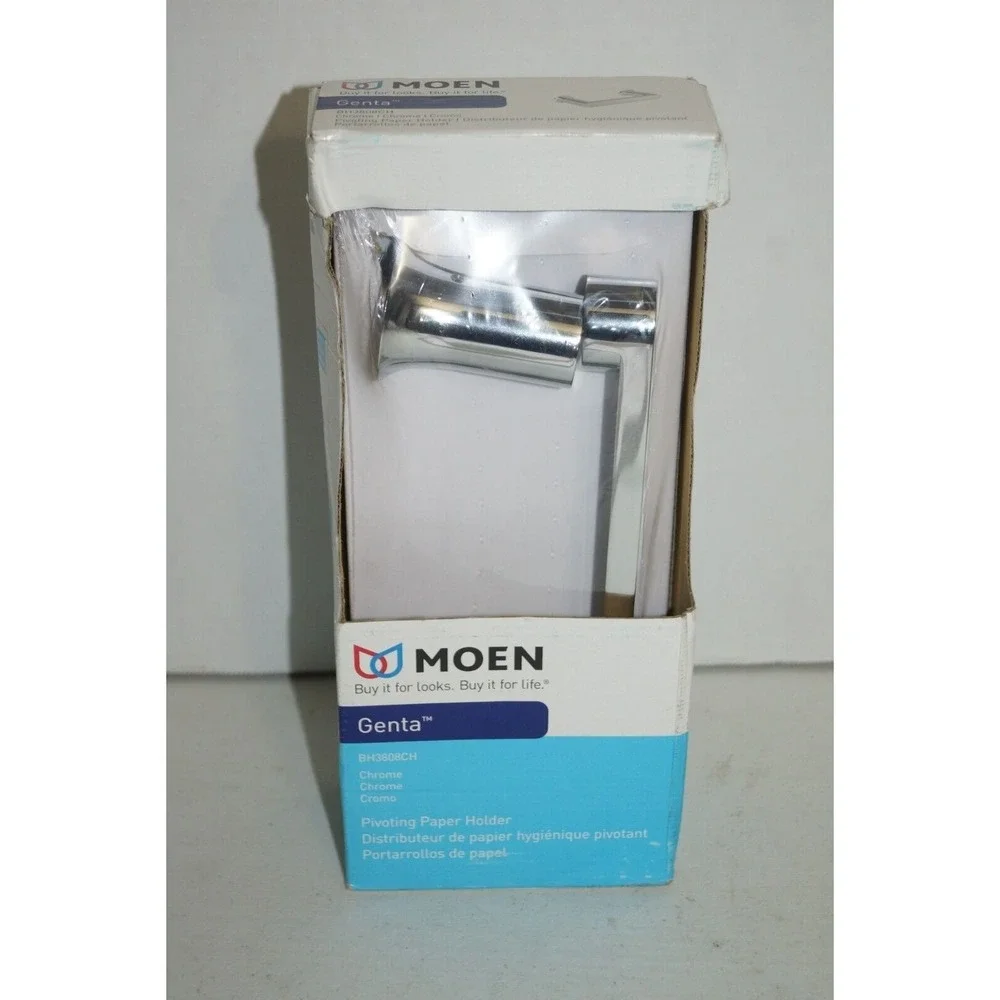 NEW Moen Genta Pivoting Toilet Paper Holder BH3808CH Chrome